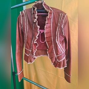 Military chic cropped leather jacket feminine